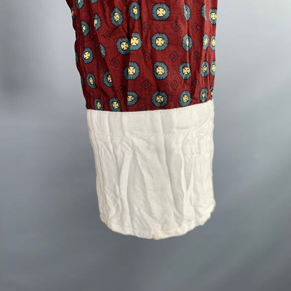 JUNYA WATANABE Size S Burgundy White Polyester Dots 3/4 Sleeves Midi Dress - Picture 7 of 10